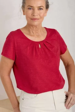 Seasalt Cornwall Appletree Keyhole Detail T-Shirt (Gots)<Women Tops