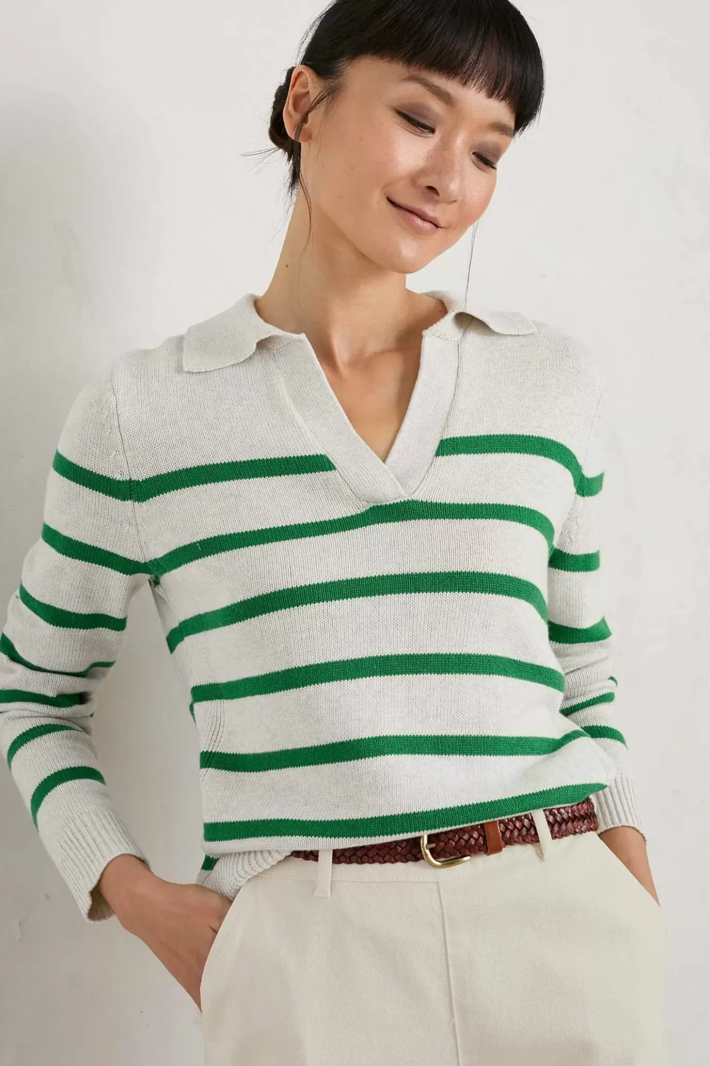 Seasalt Cornwall Barbizan Long Sleeve Collared Jumper<Women Knitwear