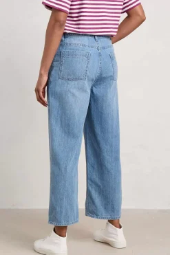 Seasalt Cornwall Barnes Organic Cotton Denim Crops<Women Trousers & Shorts