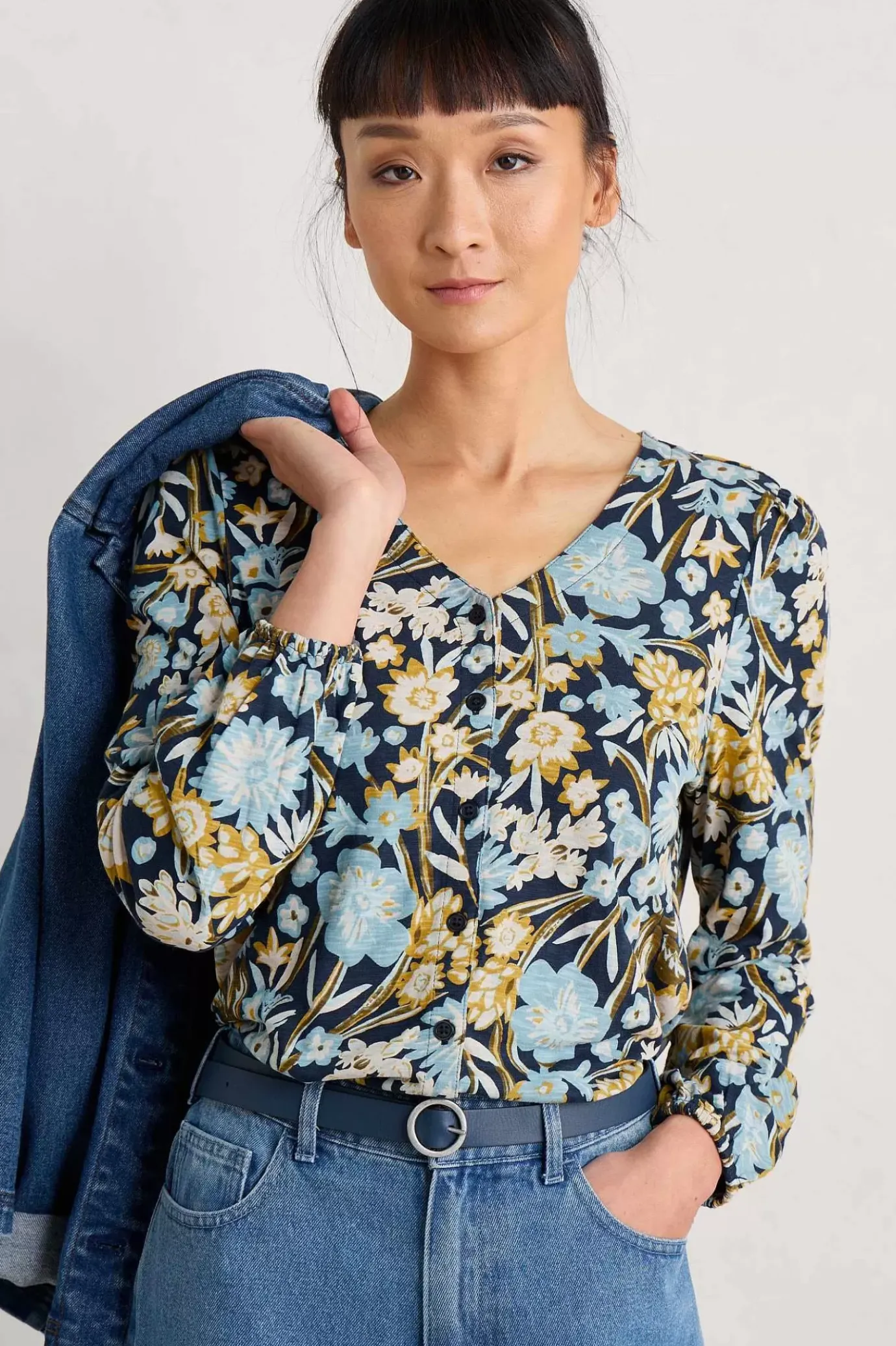 Seasalt Cornwall Butterflies Jersey Top<Women Tops