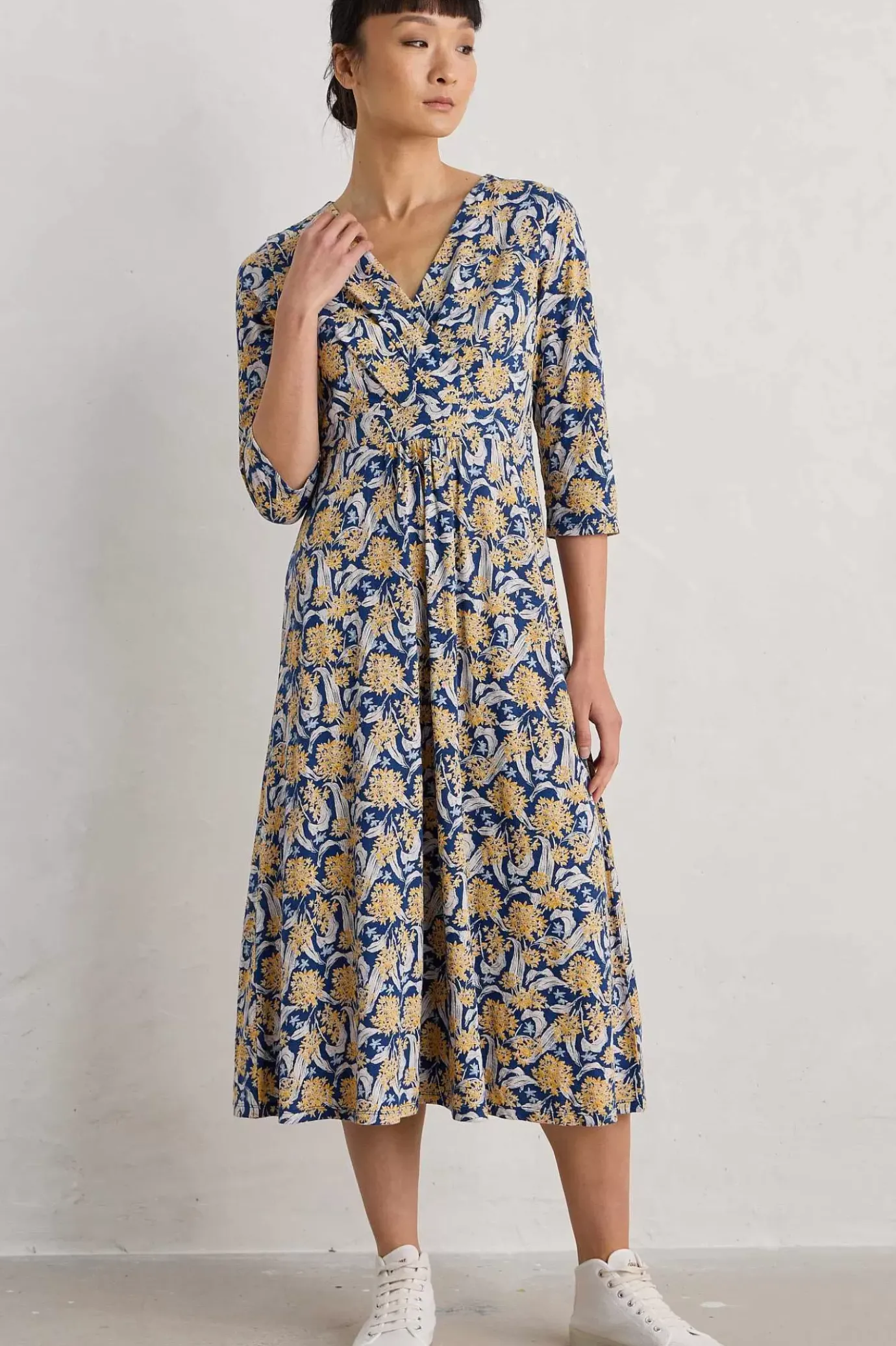 Seasalt Cornwall Chapelle 3/4 Sleeve Jersey Dress (Gots)<Women Dresses