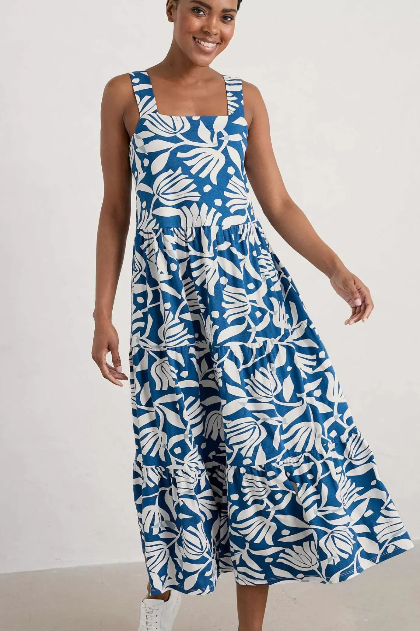 Seasalt Cornwall Deep Water Tiered Dress<Women Dresses