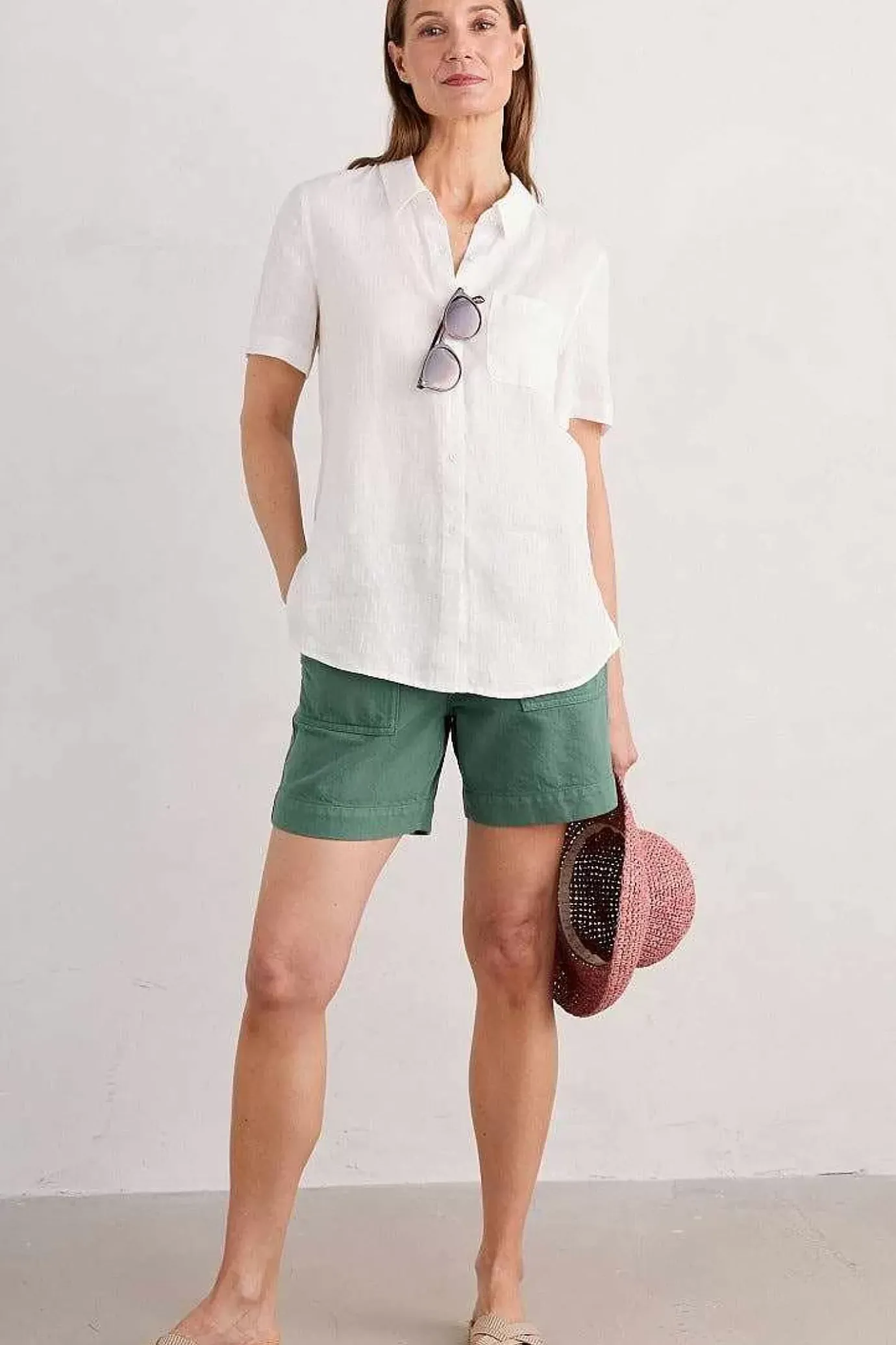 Seasalt Cornwall Drydock Short Sleeve Linen Shirt<Women Tops