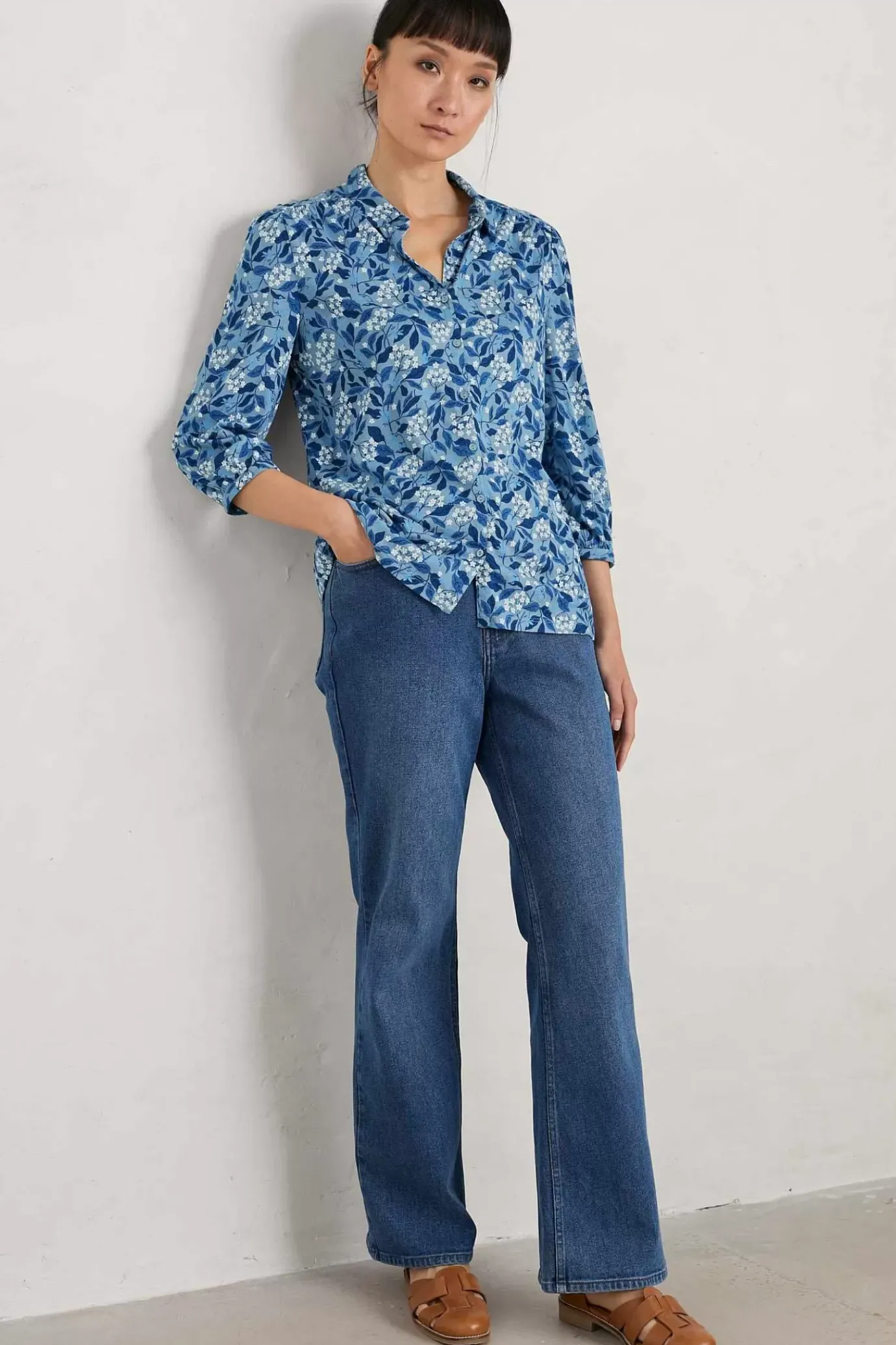 Seasalt Cornwall Embrace 3/4 Sleeve Jersey Shirt<Women Tops