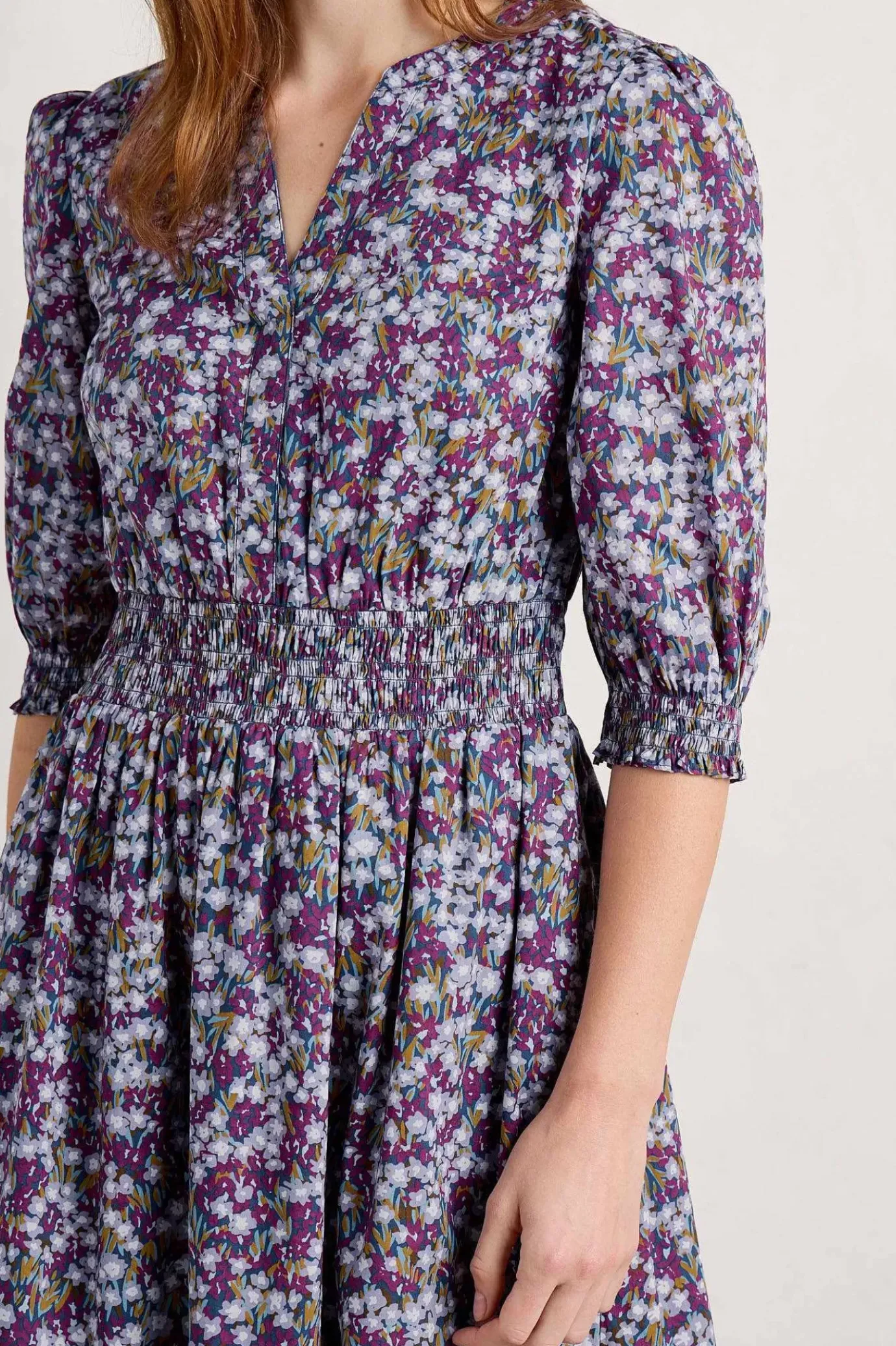 Seasalt Cornwall Fawn Organic Cotton Waisted Midi Dress<Women Dresses