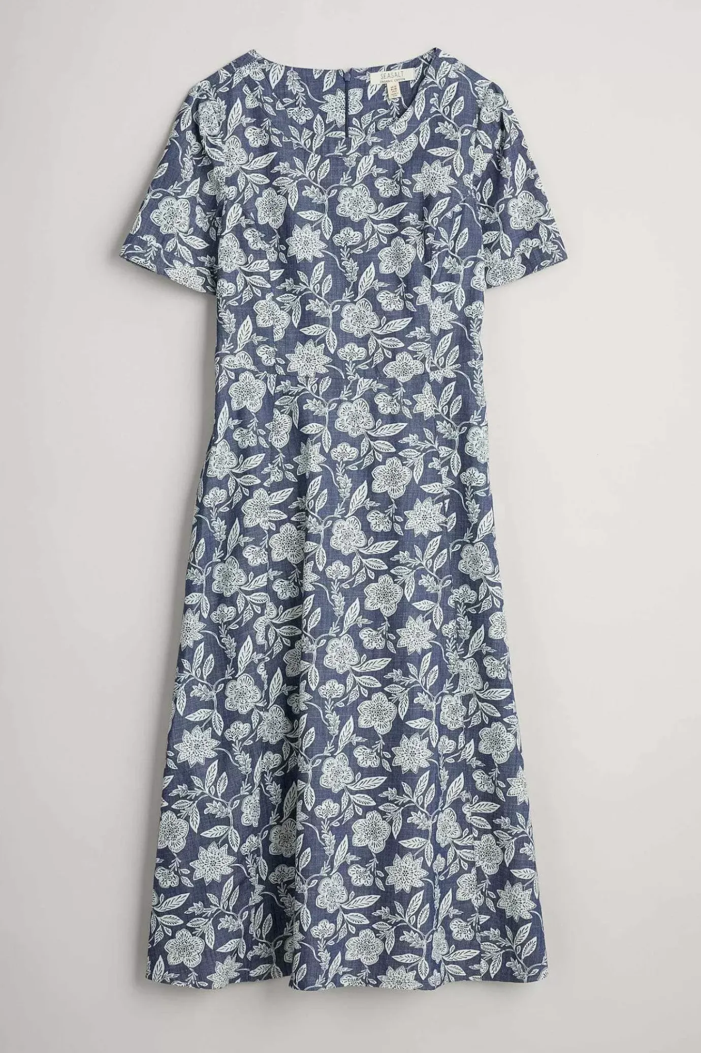 Seasalt Cornwall Fox Path Printed Chambray Dress<Women Dresses