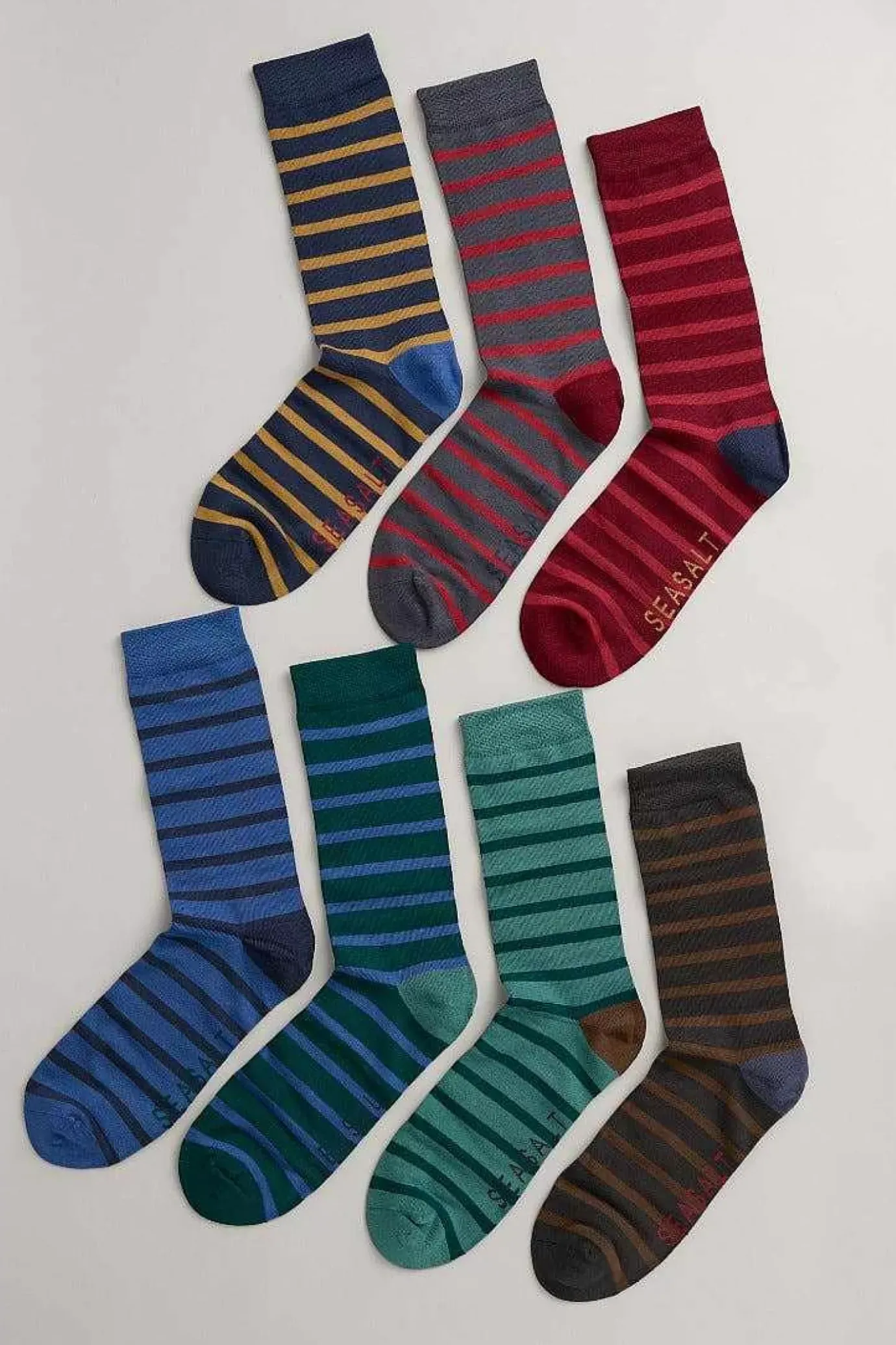 Seasalt Cornwall Gift Box Of 7 Men's Sailor Socks<Men Socks