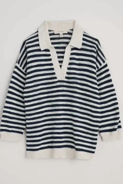 Seasalt Cornwall Gwynver Lightweight V-Neck Collared Jumper<Women Knitwear
