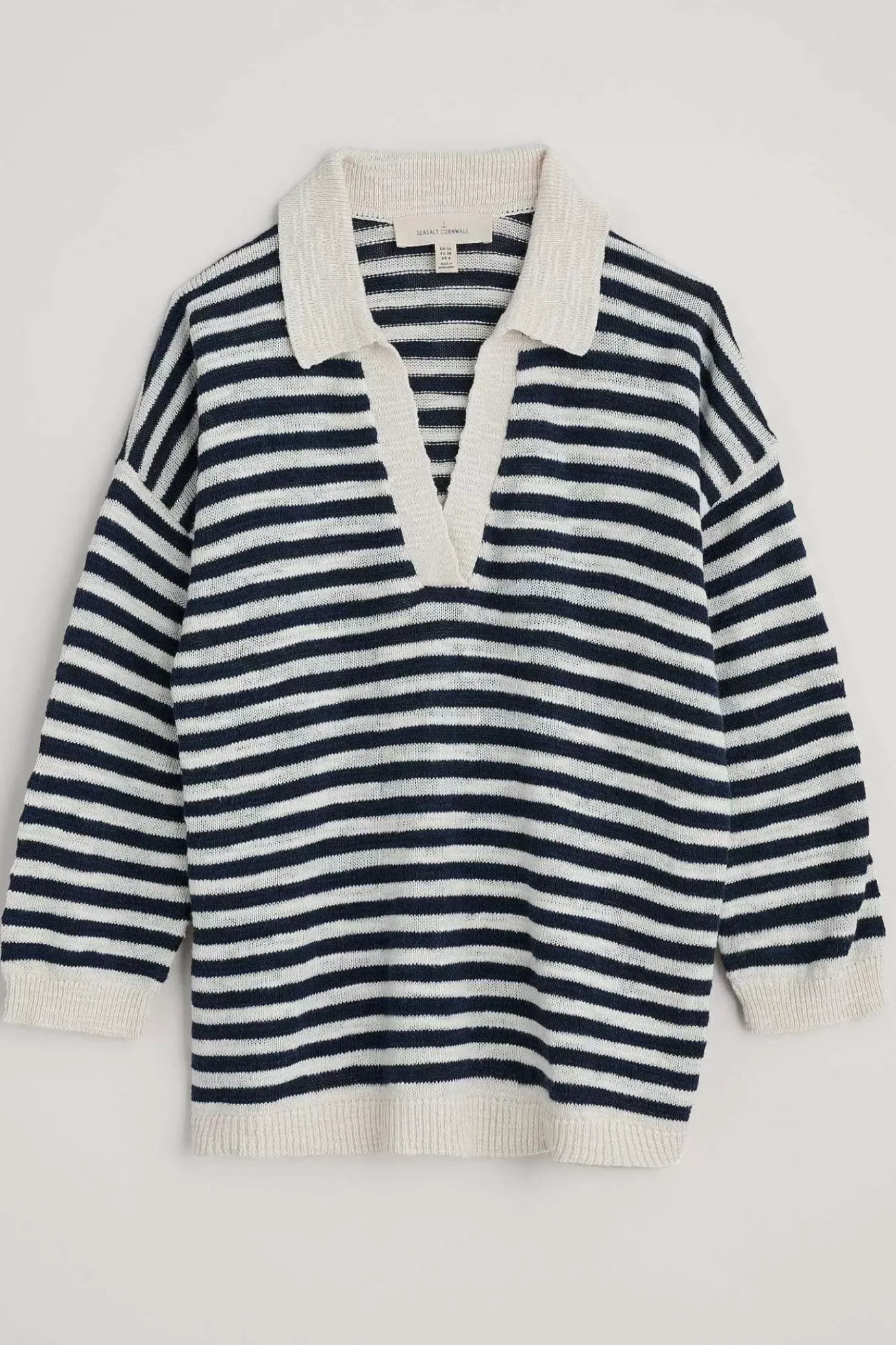 Seasalt Cornwall Gwynver Lightweight V-Neck Collared Jumper<Women Knitwear