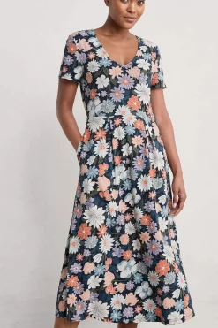 Seasalt Cornwall Helena Short Sleeve V-Neck Midi Dress<Women Dresses