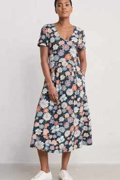 Seasalt Cornwall Helena Short Sleeve V-Neck Midi Dress<Women Dresses