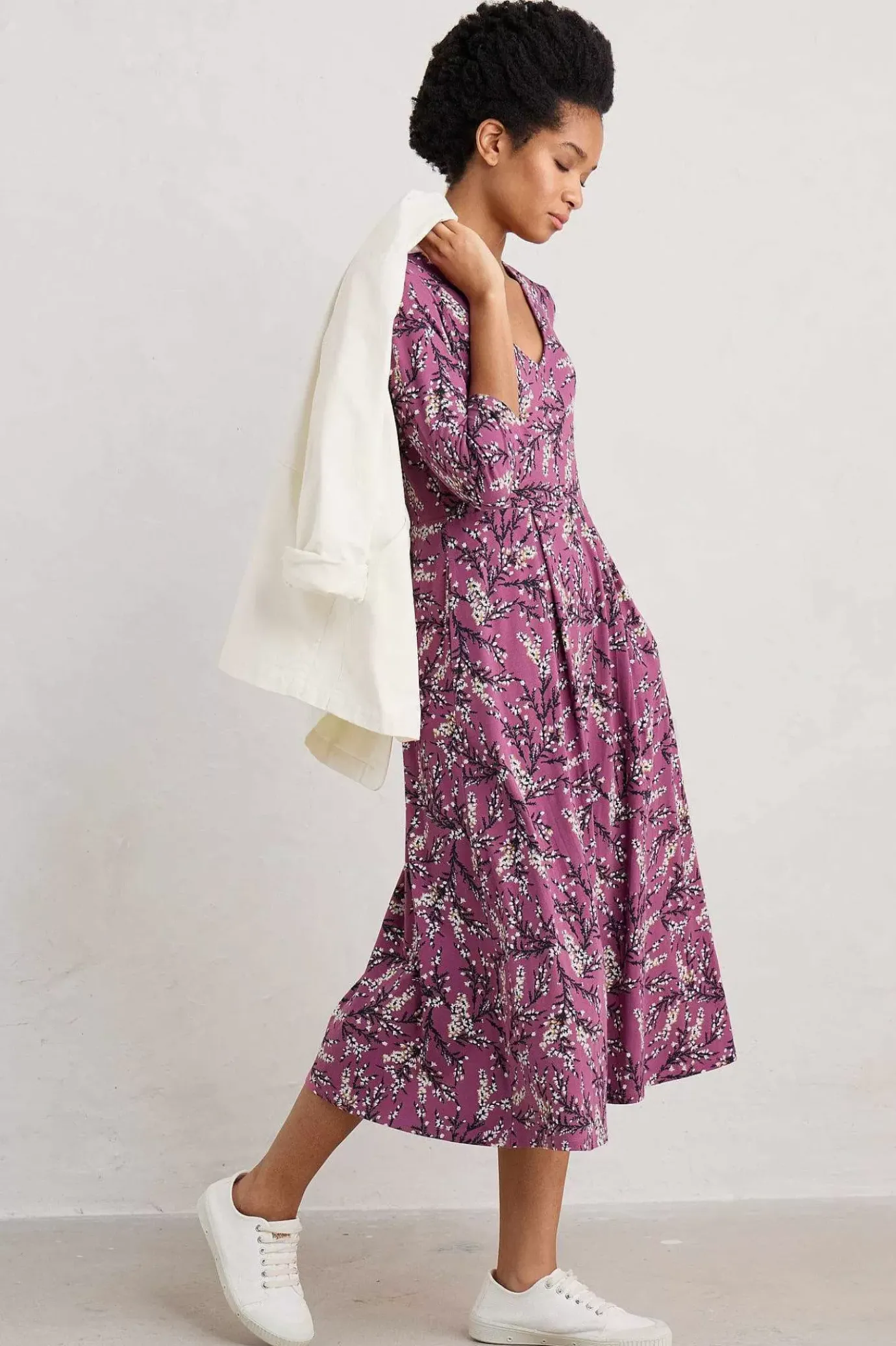 Seasalt Cornwall Helena V-Neck Jersey Midi Dress (Gots)<Women Dresses