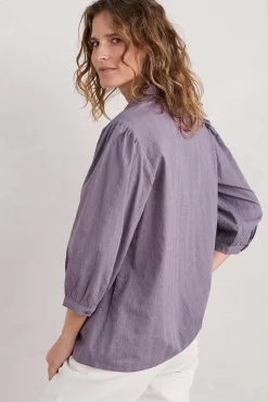 Seasalt Cornwall Hope Cottage Organic Cotton Check Blouse<Women Tops