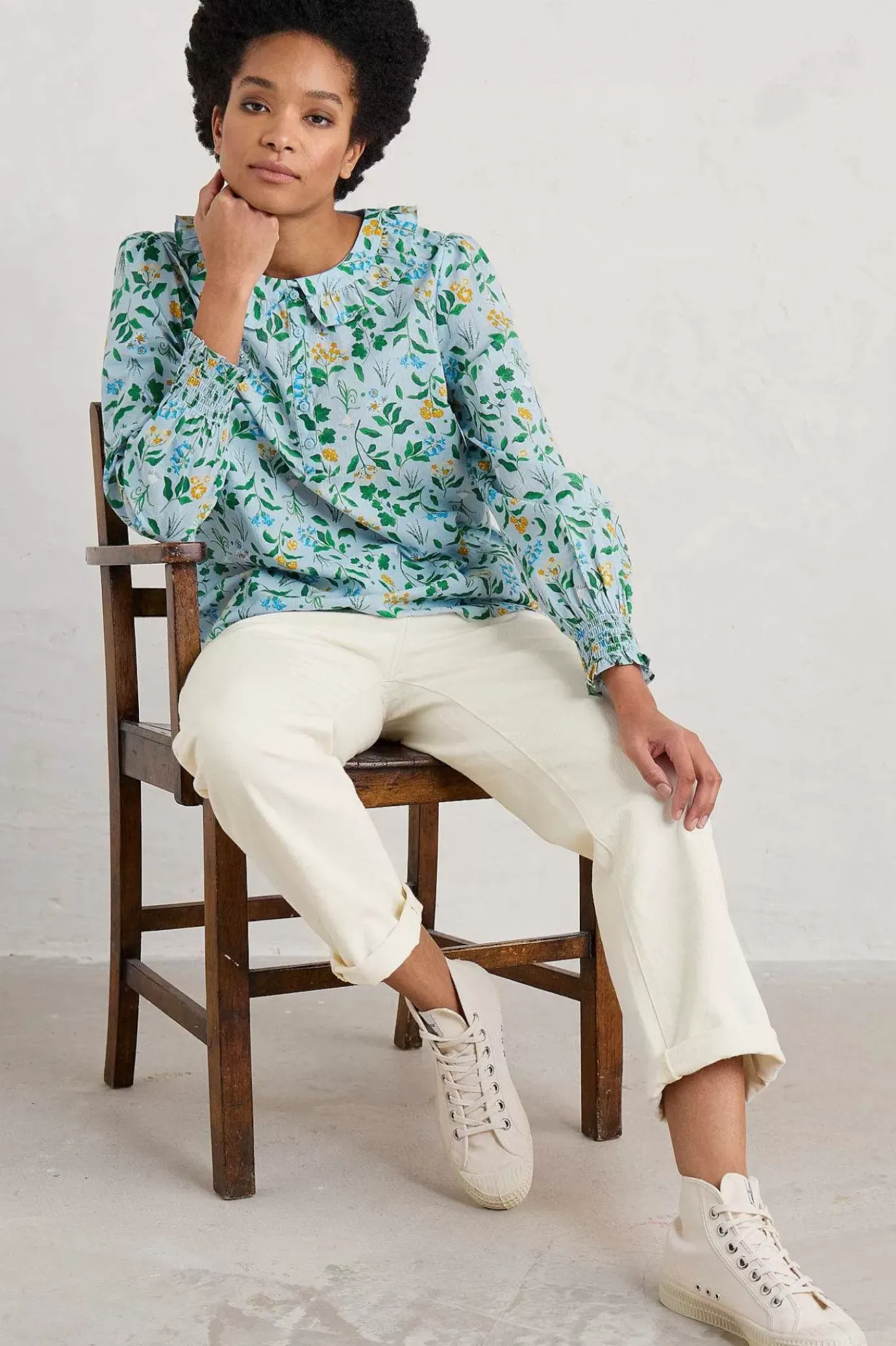 Seasalt Cornwall Last Leaf Printed Organic Cotton Top (Gots)<Women Tops