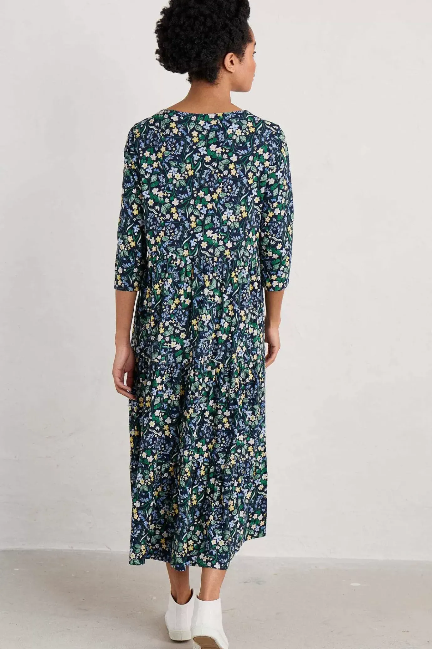 Seasalt Cornwall Line Strokes Tiered Jersey Dress (Gots)<Women Dresses