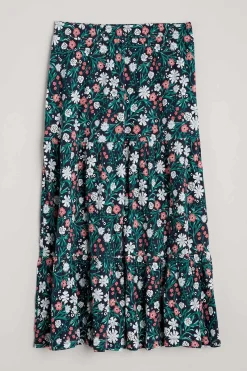 Seasalt Cornwall Line Strokes Tiered Midi Skirt<Women Skirts