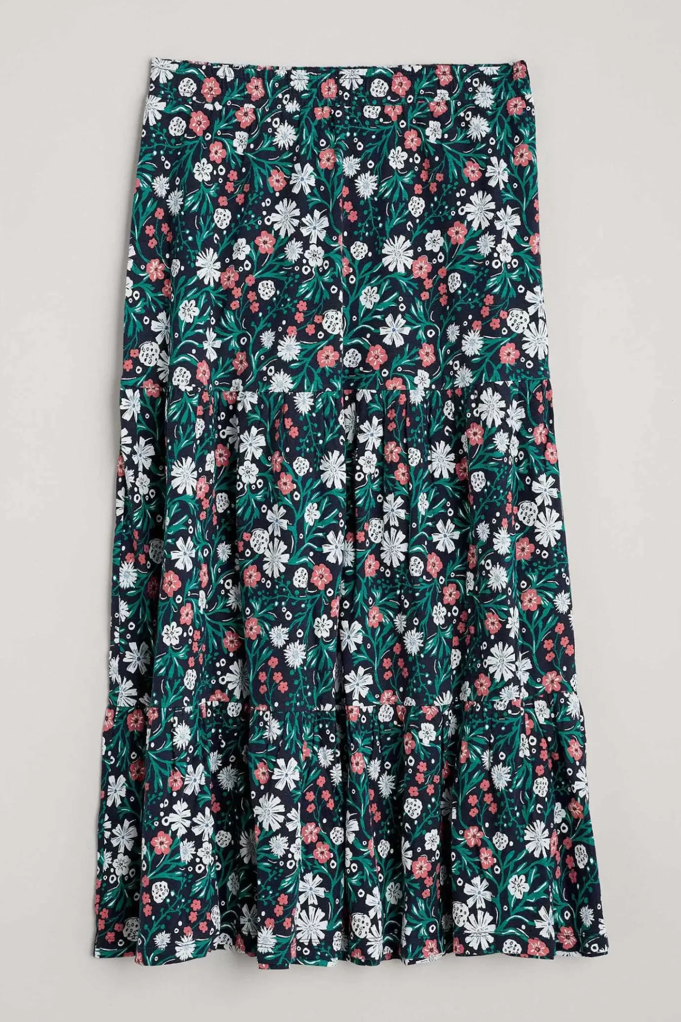 Seasalt Cornwall Line Strokes Tiered Midi Skirt<Women Skirts