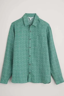 Seasalt Cornwall Men's Anthony Printed Linen Shirt<Men Shirts