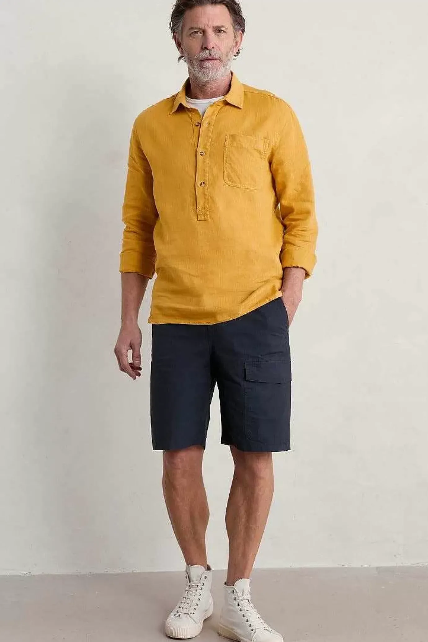 Seasalt Cornwall Men's Artist's Linen Shirt<Men Tops & T-Shirts