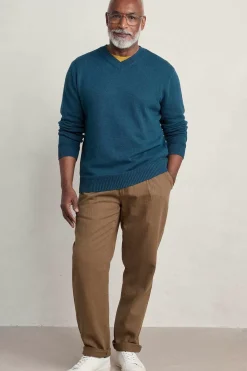 Seasalt Cornwall Men's Mainbrace Organic Cotton V-Neck Jumper<Men Knitwear