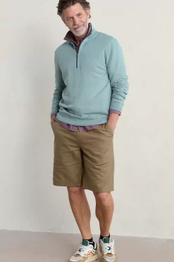 Seasalt Cornwall Men's Wood Moss Quarter Zip Sweatshirt<Men Tops & T-Shirts