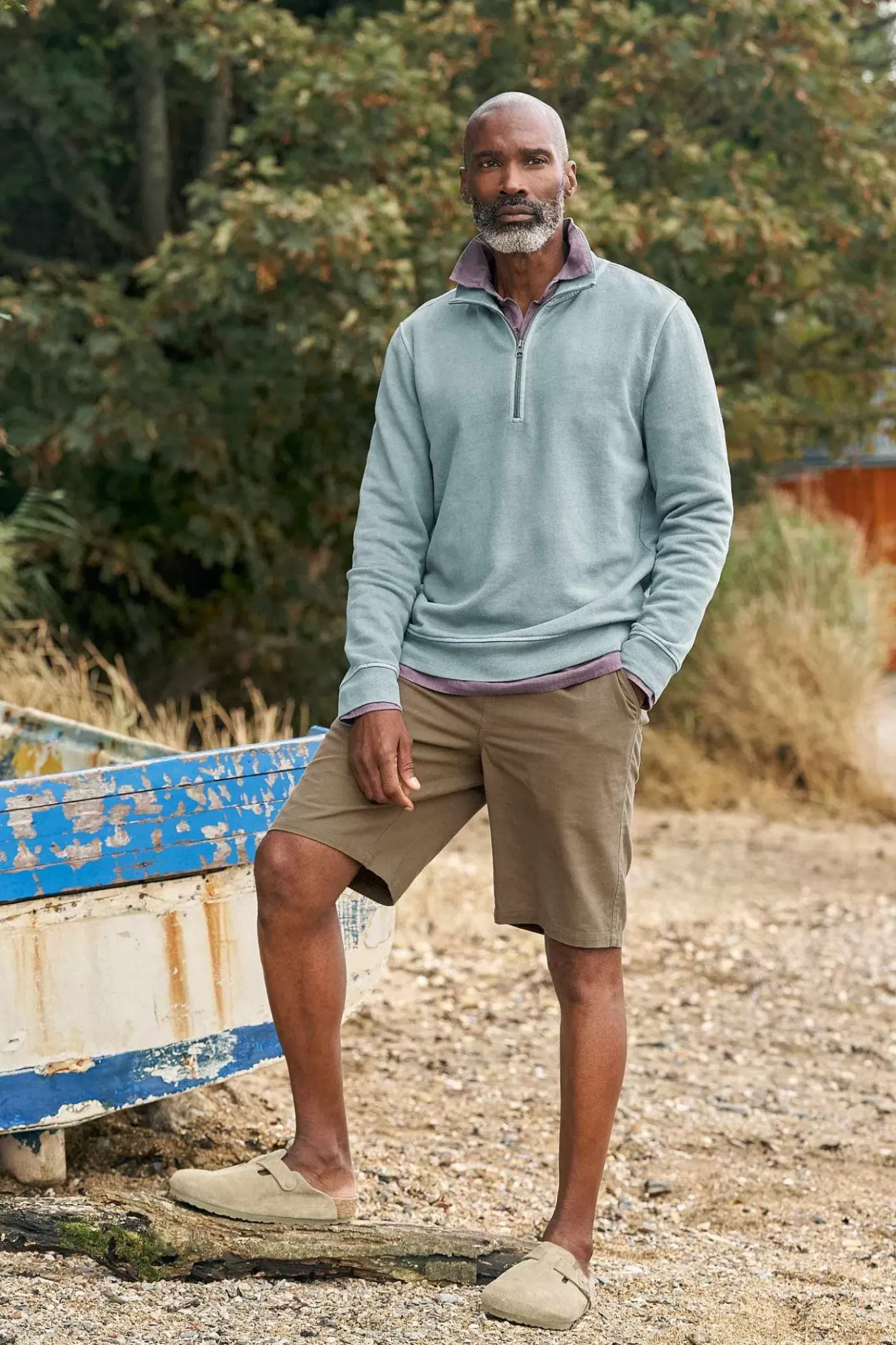 Seasalt Cornwall Men's Wood Moss Quarter Zip Sweatshirt<Men Tops & T-Shirts
