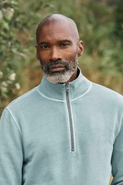 Seasalt Cornwall Men's Wood Moss Quarter Zip Sweatshirt<Men Tops & T-Shirts