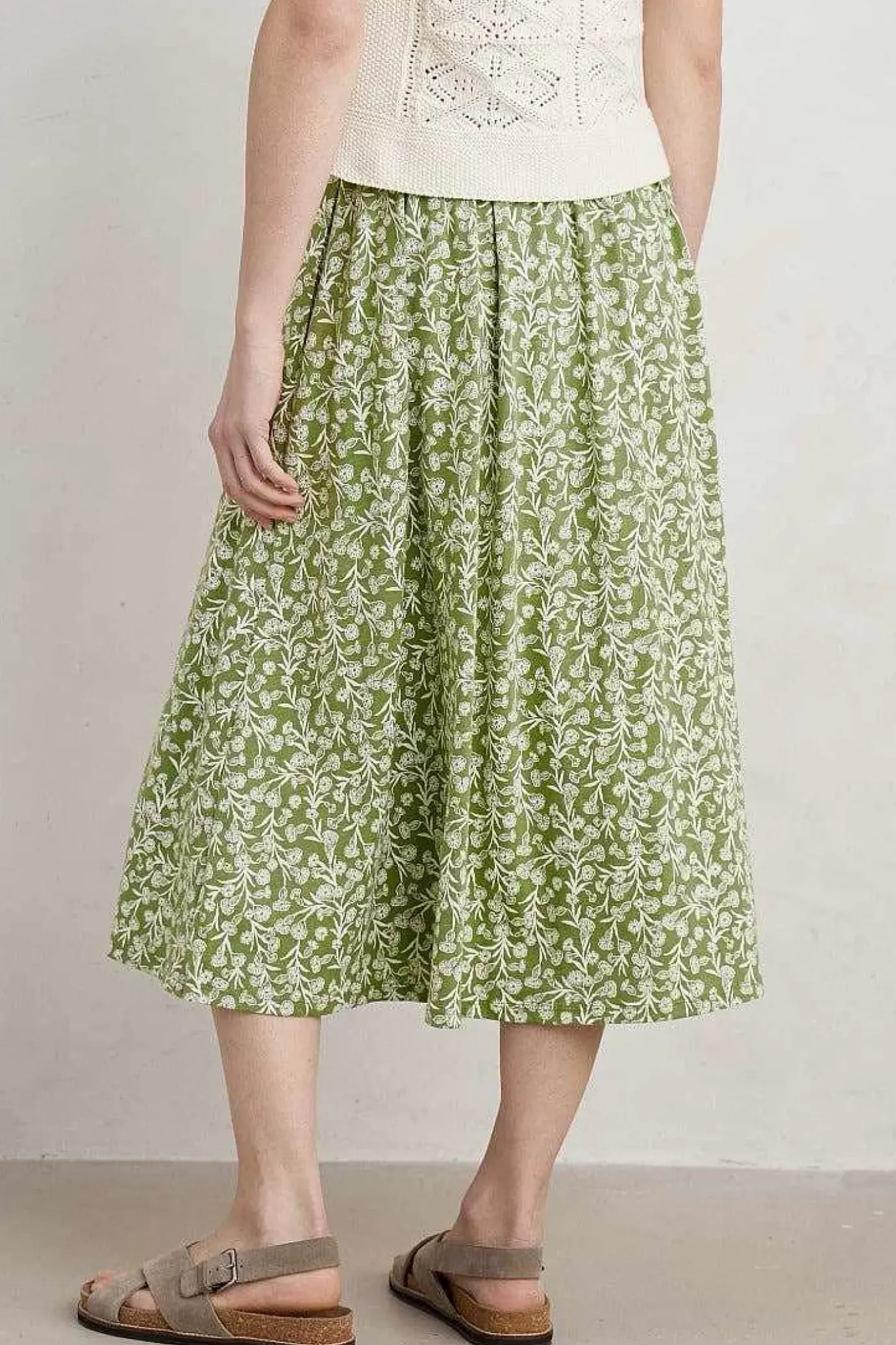 Seasalt Cornwall Ready Sail Printed Jersey Midi Skirt<Women Skirts