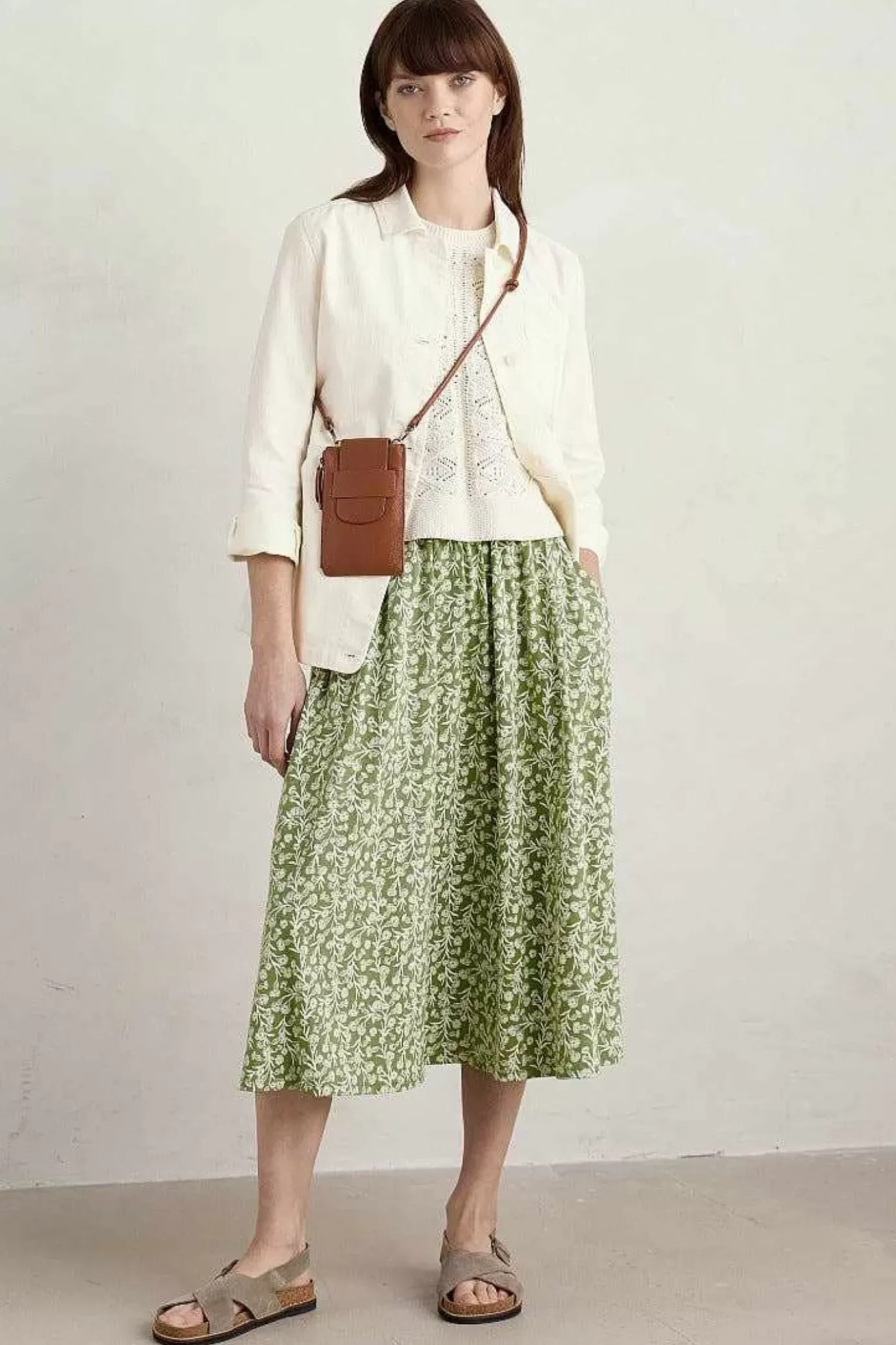 Seasalt Cornwall Ready Sail Printed Jersey Midi Skirt<Women Skirts