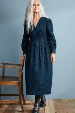 Seasalt Cornwall Rose Cottage Printed Cord Midi Dress<Women Dresses