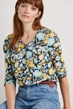 Seasalt Cornwall Studio Glass 3/4 Sleeve Top<Women Tops