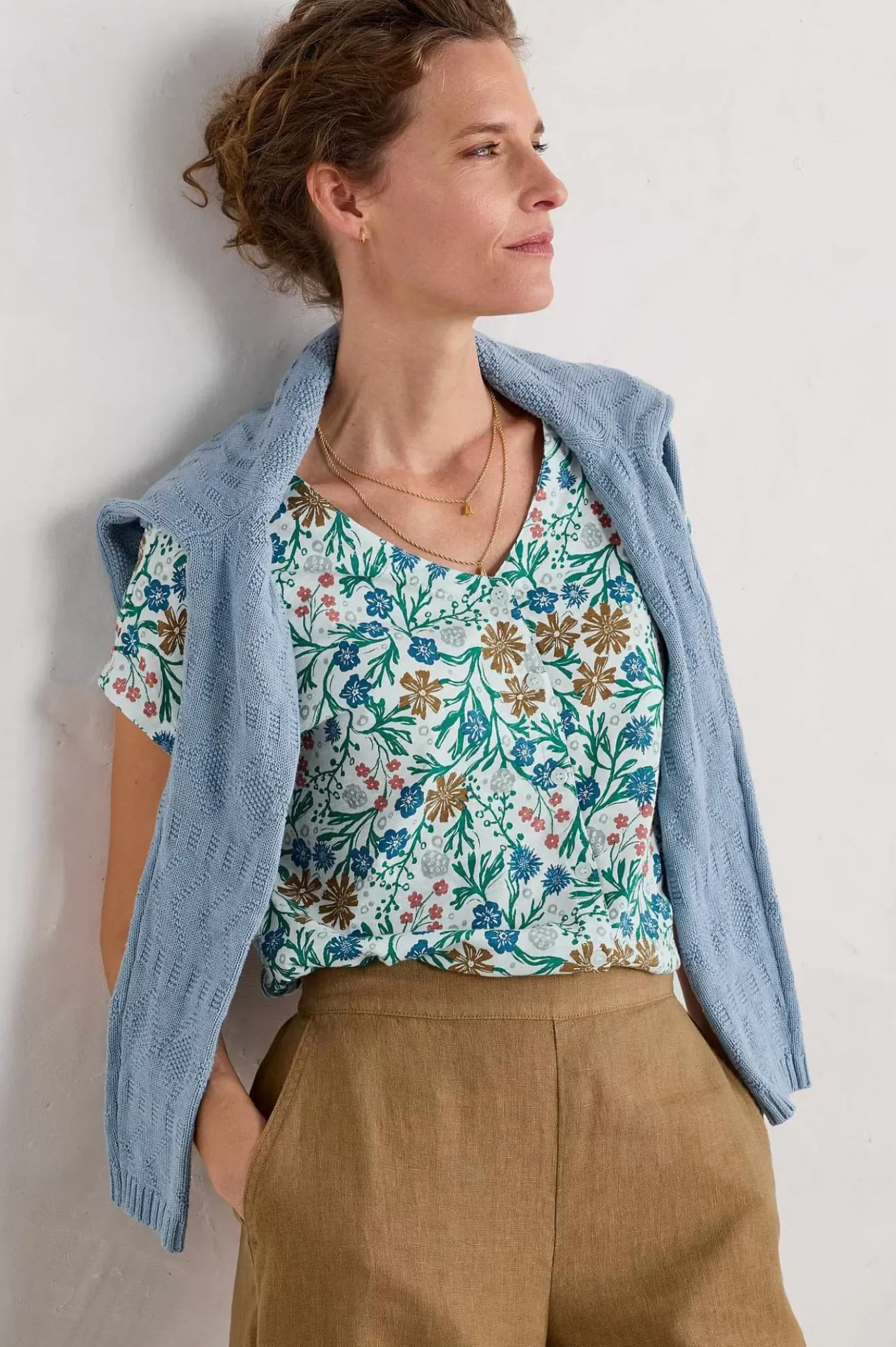 Seasalt Cornwall Studio Glass V-Neck Jersey Top<Women Tops