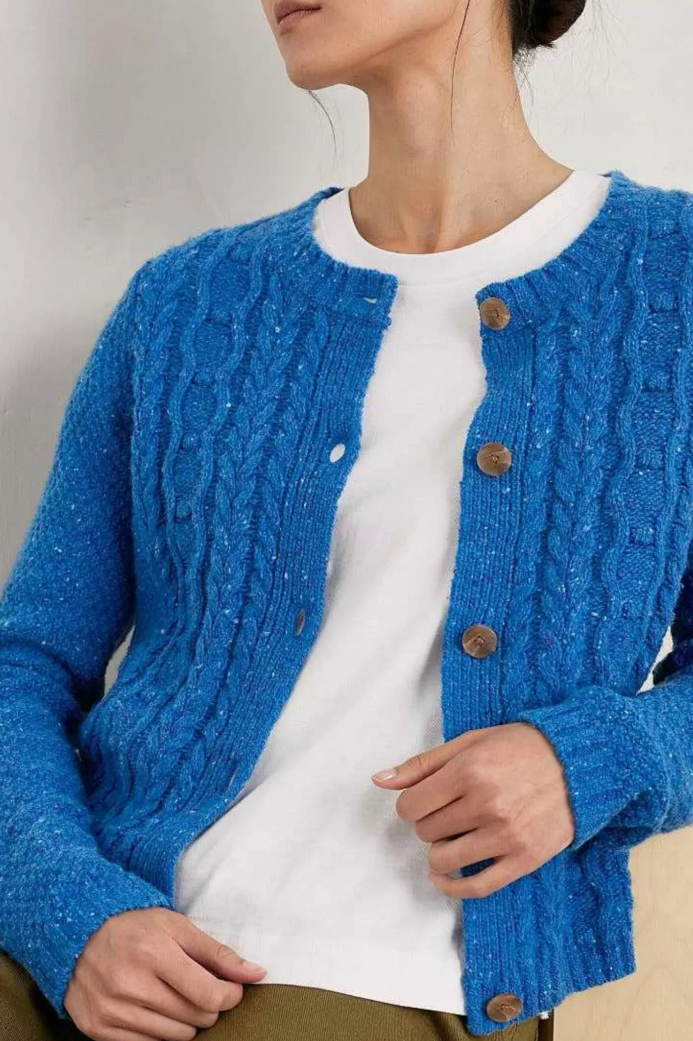 Seasalt Cornwall Tressa Merino Blend Cable Knit Cardigan<Women Knitwear