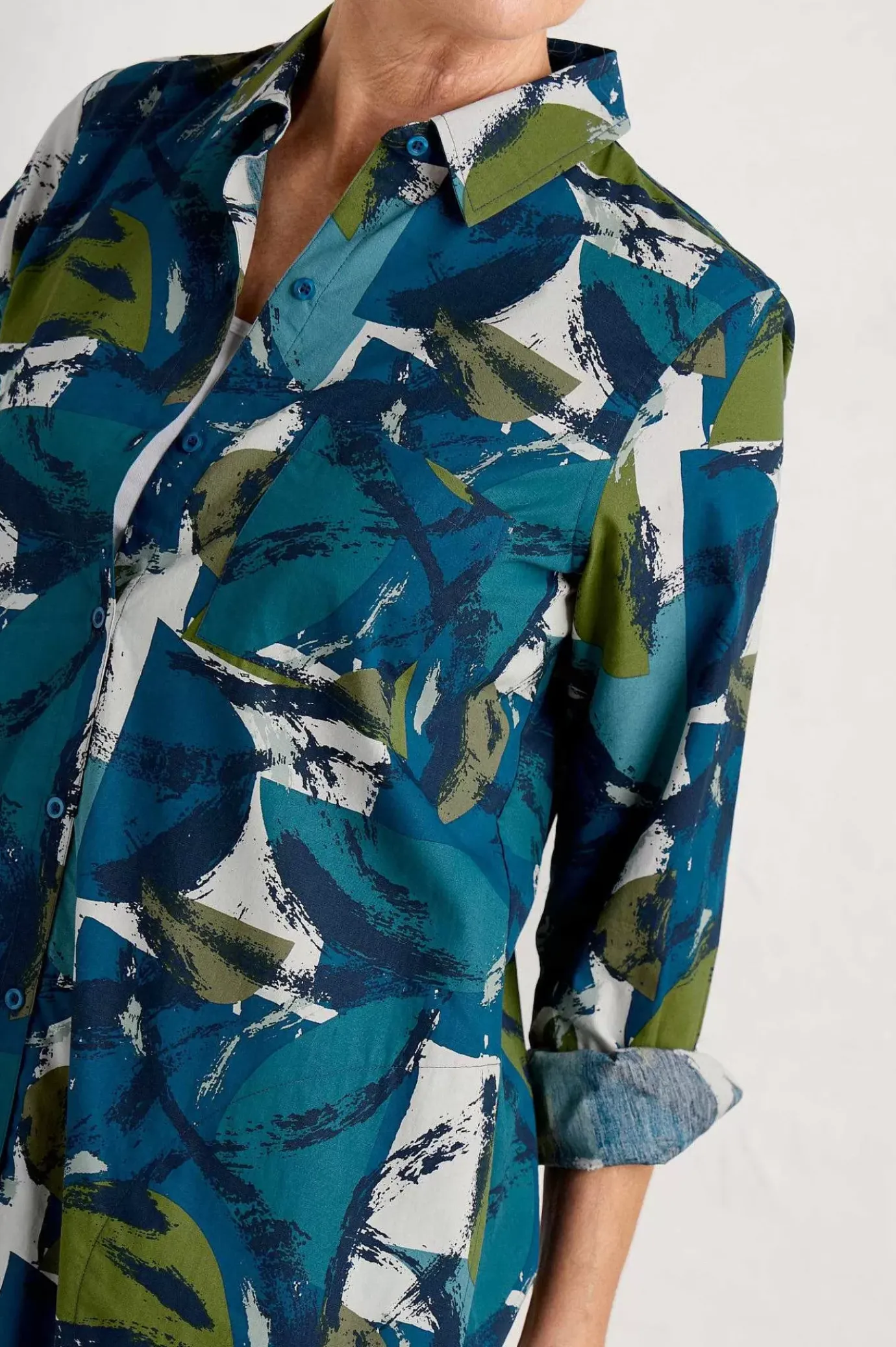 Seasalt Cornwall Waterworn Textured Longline Shirt (Gots)<Women Tops