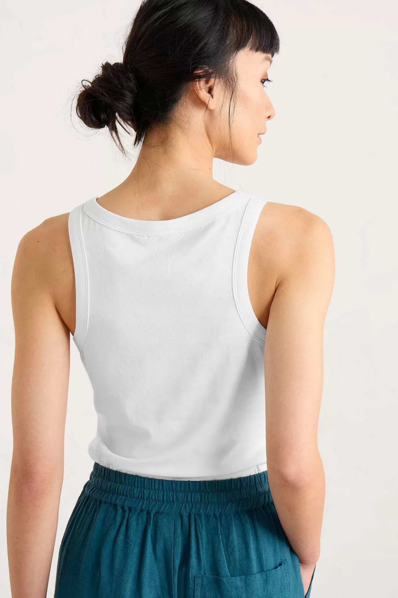 Seasalt Cornwall Wild Plain Organic Cotton Racerback Vest (Gots)<Women Tops