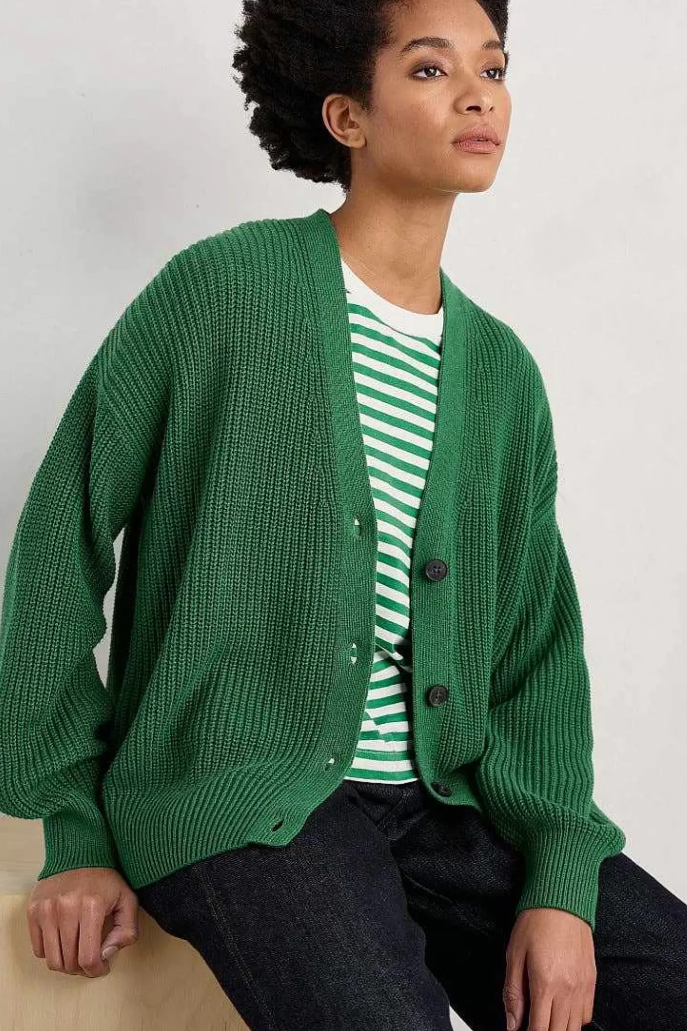 Seasalt Cornwall Winding Creek Organic Cotton Knit Cardigan<Women Knitwear
