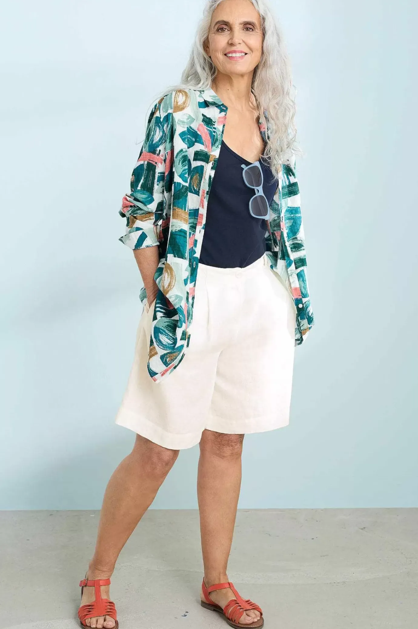 Seasalt Cornwall Wren Flutter Longline Shirt<Women Tops